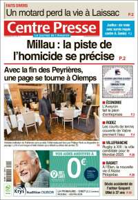 Portada de Centre Presse (Francia)