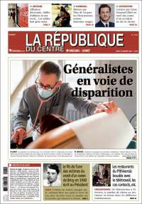 Portada de La République du Centre (Francia)