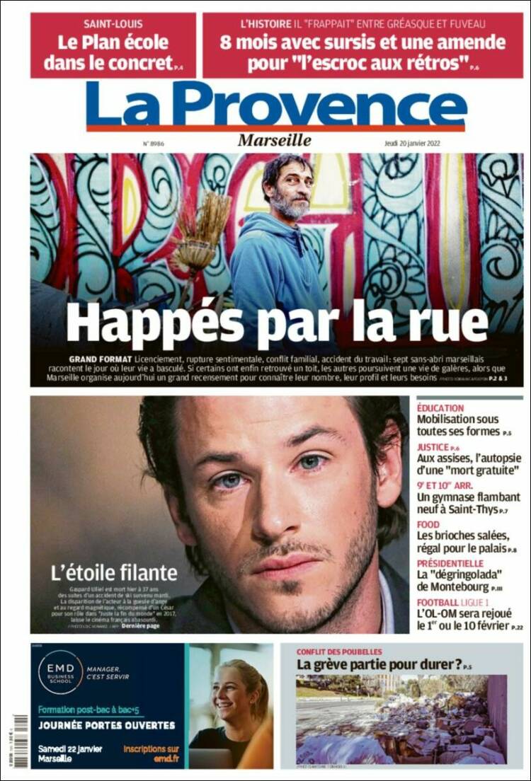 Portada de La Provence (Francia)