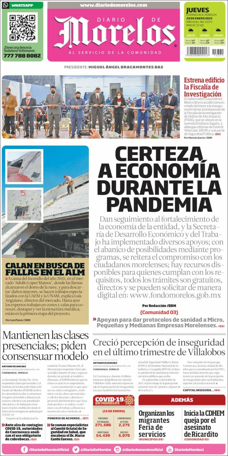 Portada de Diario de Morelos (M&eacute;xico)
