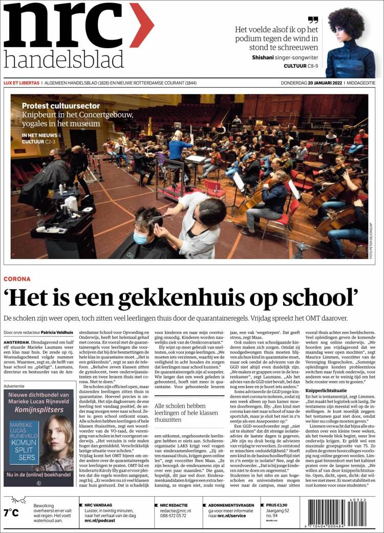 Portada de NRC Handelsblad (Pa&iacute;ses Bajos)