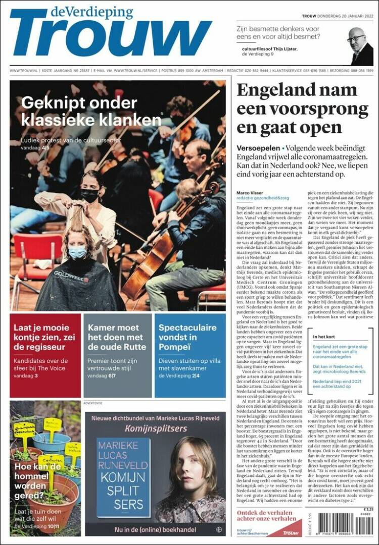 Portada de Trouw (Pa&iacute;ses Bajos)