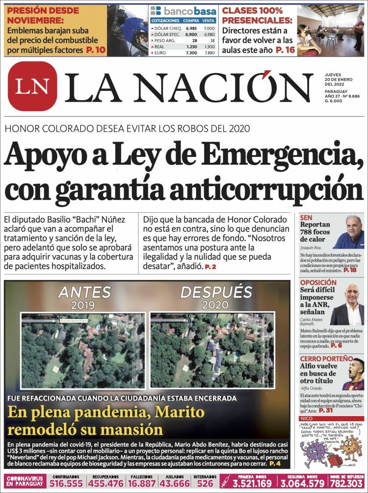 Portada de La Nación (Paraguay)