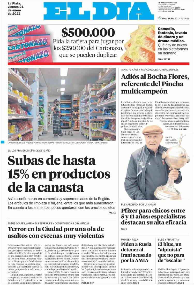 Portada de El Día de la Plata (Argentina)