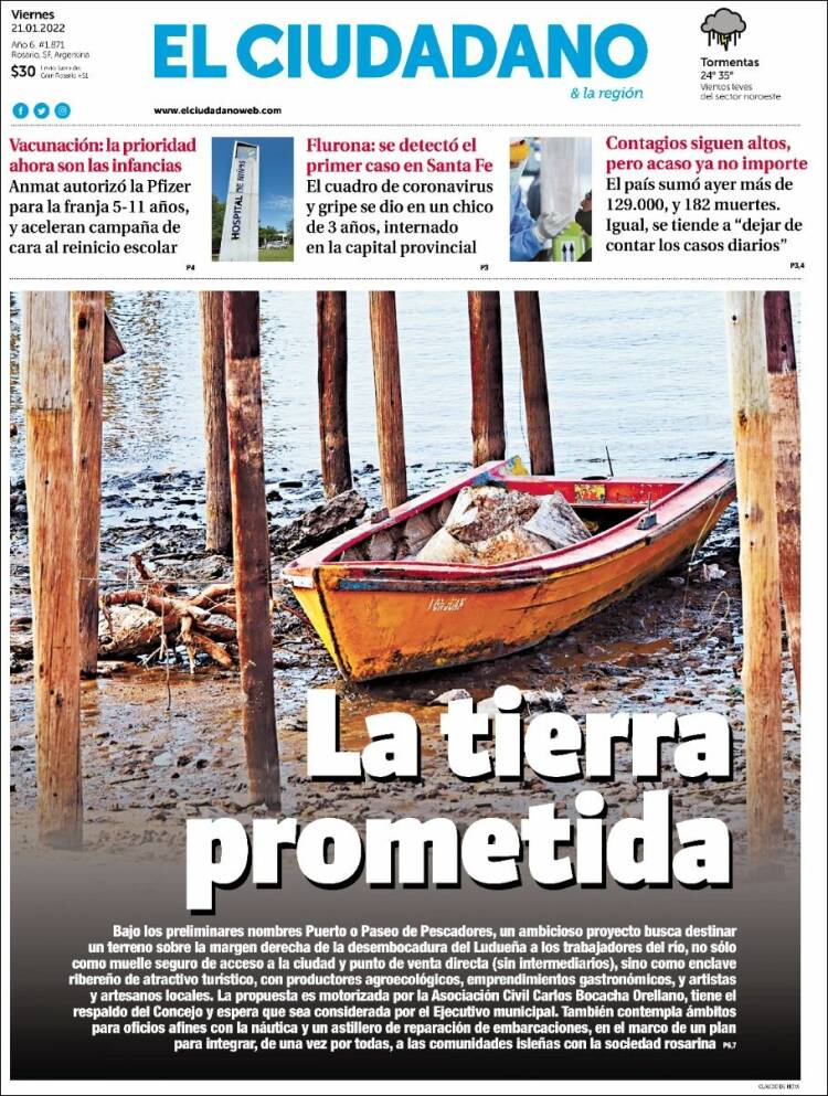 Portada de Diario El Ciudadano (Argentina)