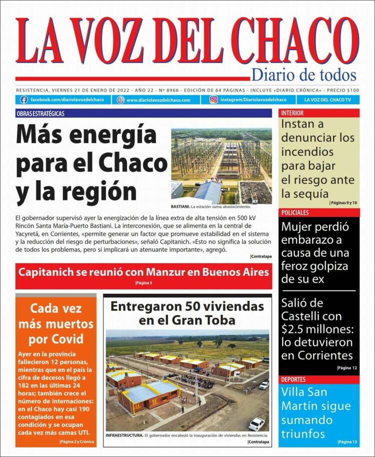 Portada de La Voz del Chaco (Argentina)