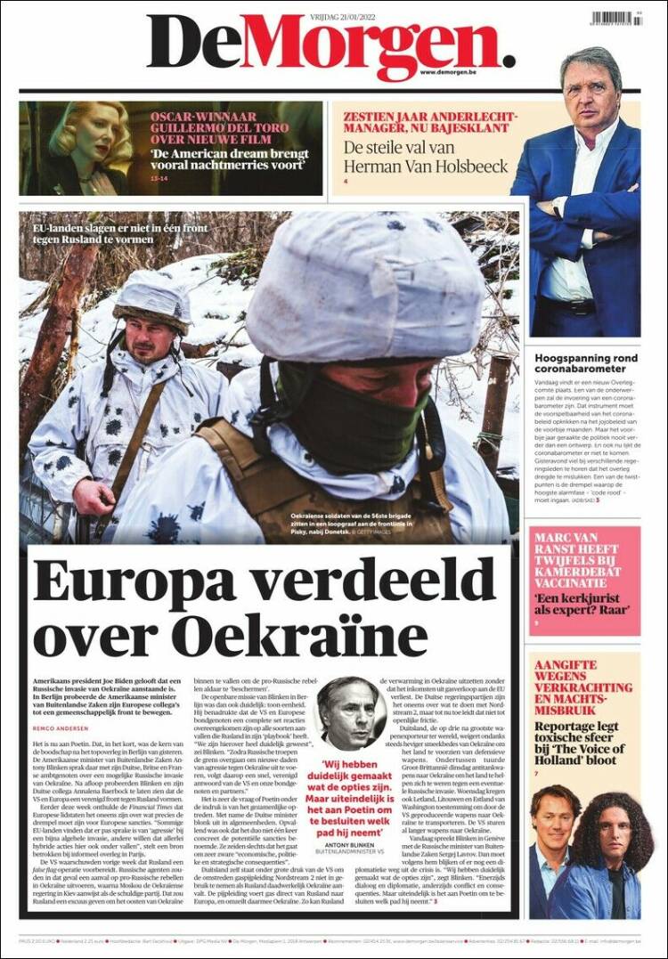 Portada de De Morgen (B&eacute;lgica)