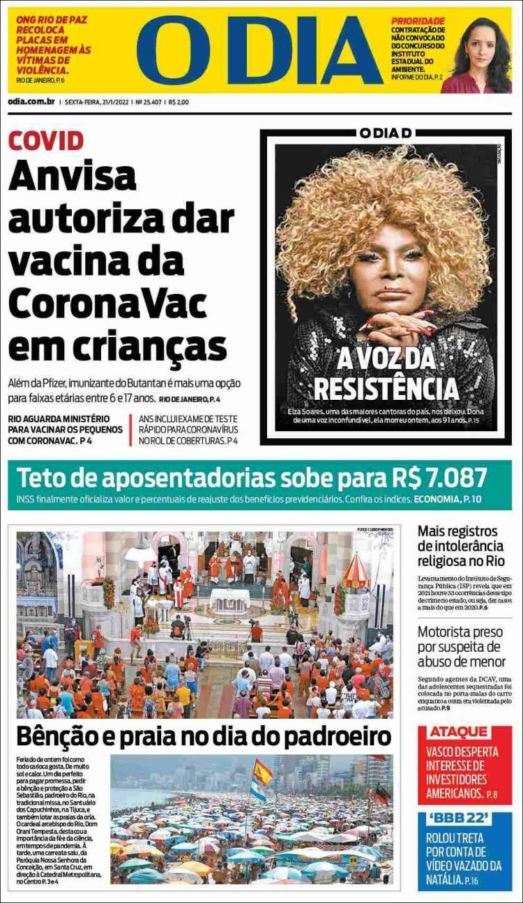 Portada de O Dia (Brasil)
