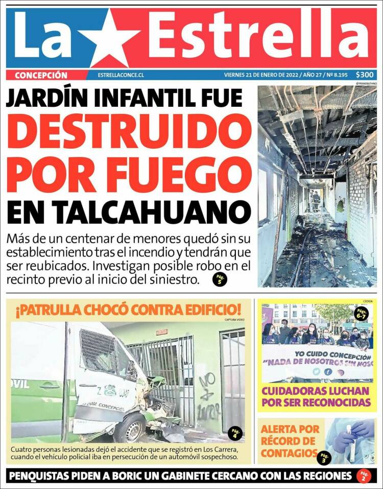 Portada de La Estrella de Concepción (Chile)