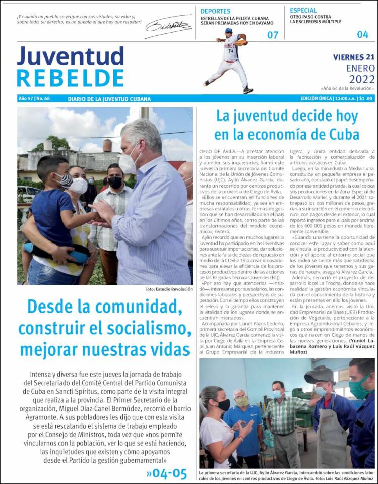 Portada de Juventud Rebelde (Cuba)