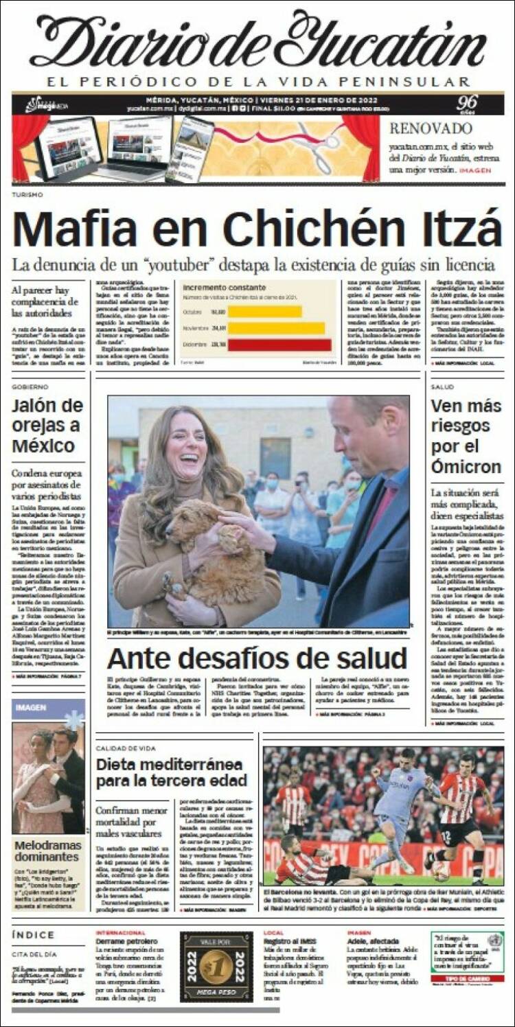 Portada de Diario de Yucatán (M&eacute;xico)