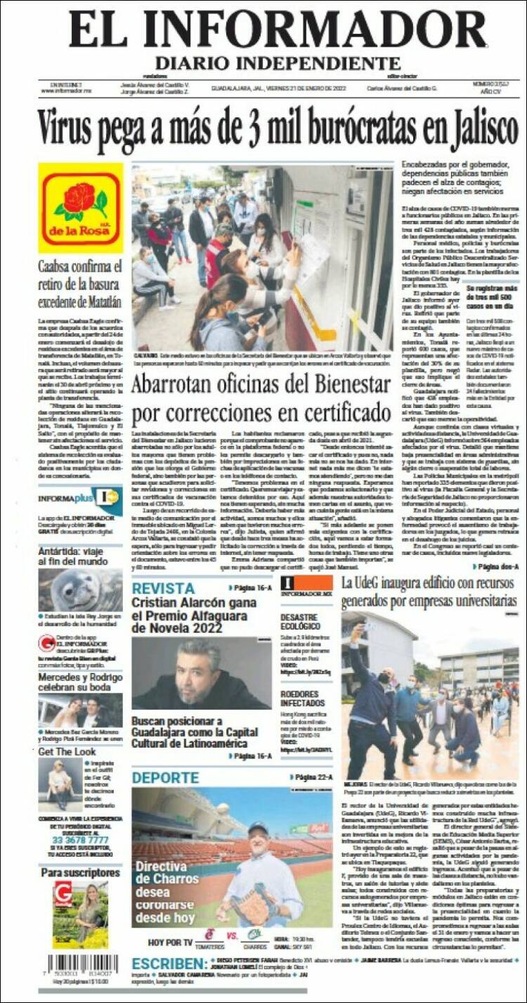 Portada de El Informador (M&eacute;xico)