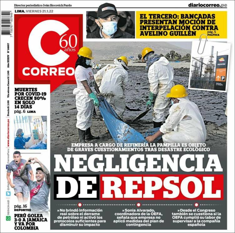 Portada de Diario Correo (Per&uacute;)