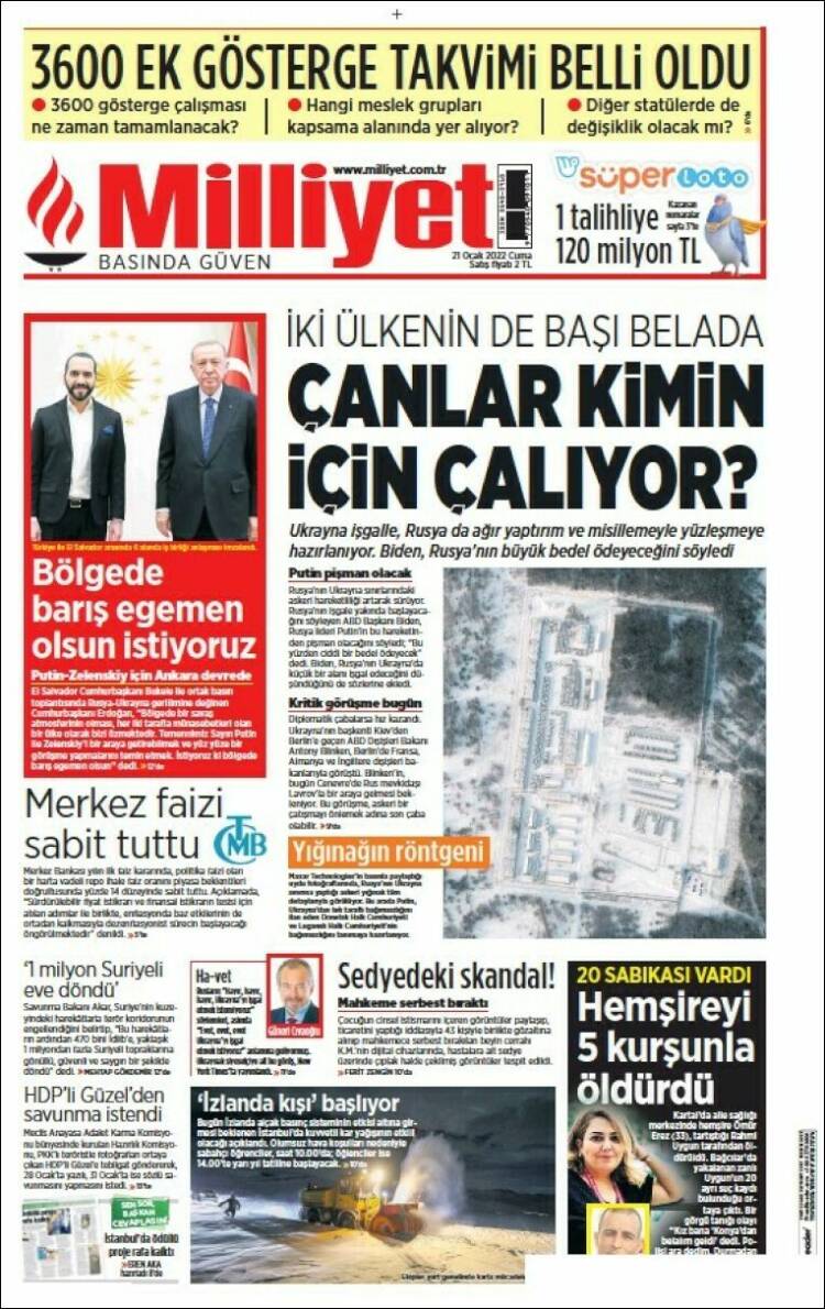 Portada de Milliyet (Turqu&iacute;a)