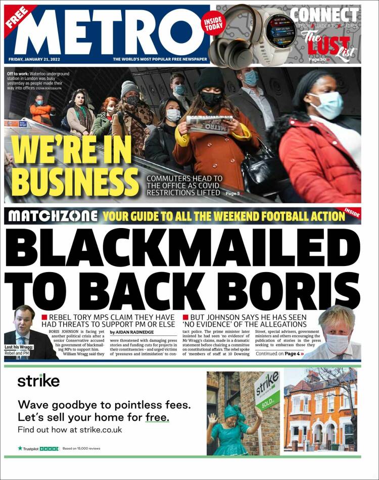 Portada de Metro (Reino Unido)