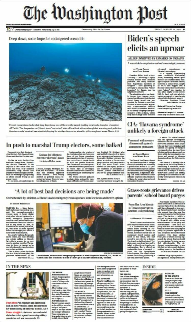 Portada de The Washington Post (USA)