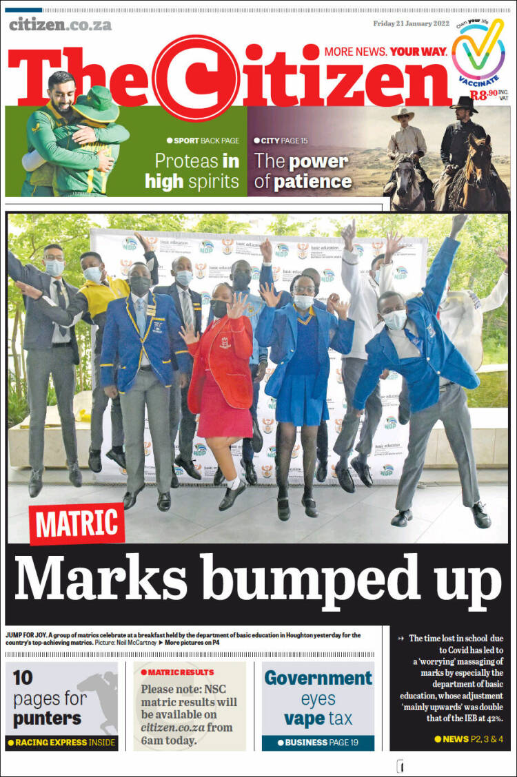 Portada de The Citizen (Sud&aacute;frica)