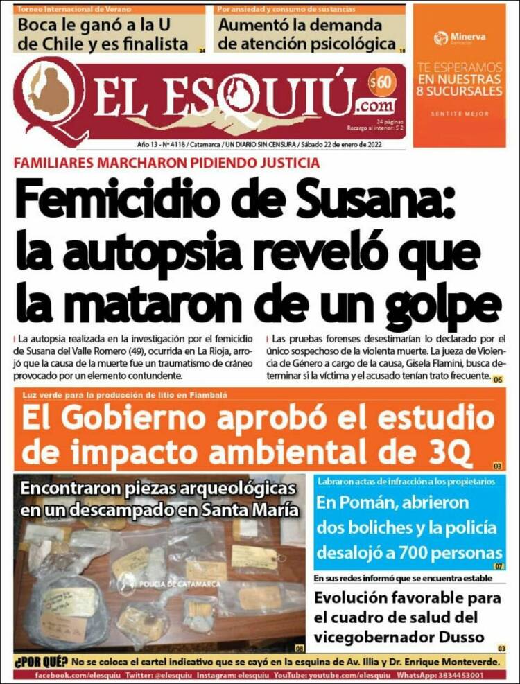 Portada de El Esquiu (Argentina)
