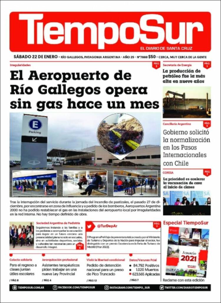 Portada de Tiempo Sur (Argentina)