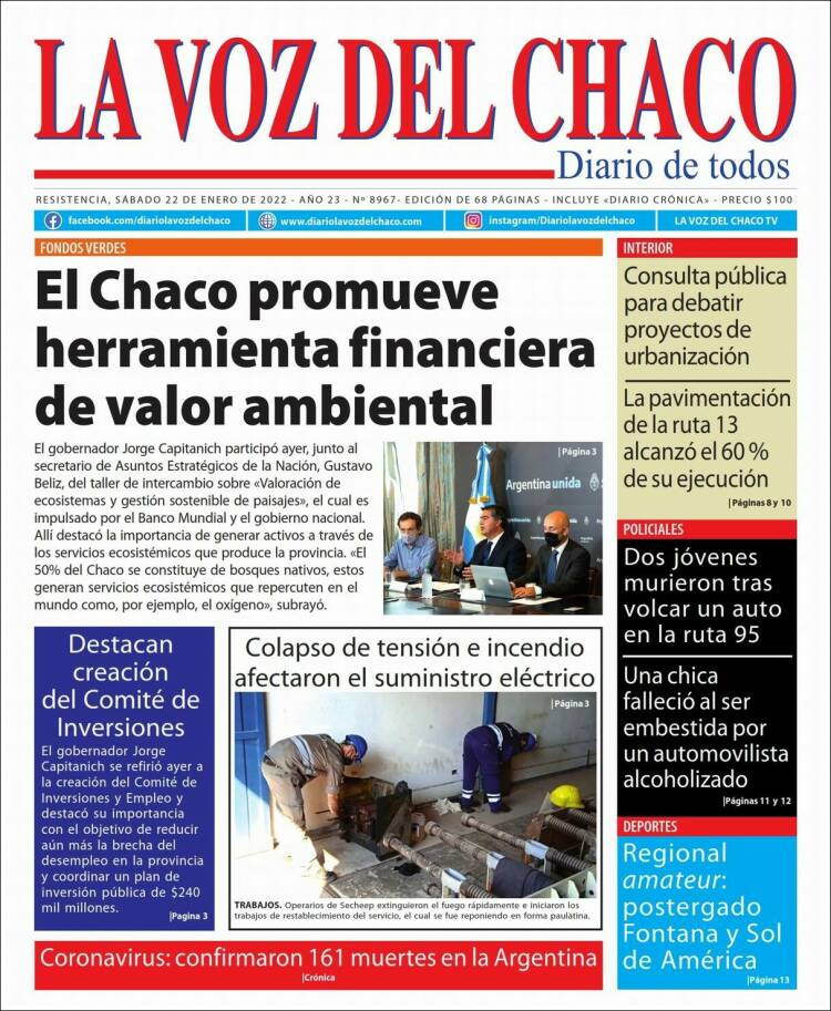 Portada de La Voz del Chaco (Argentina)