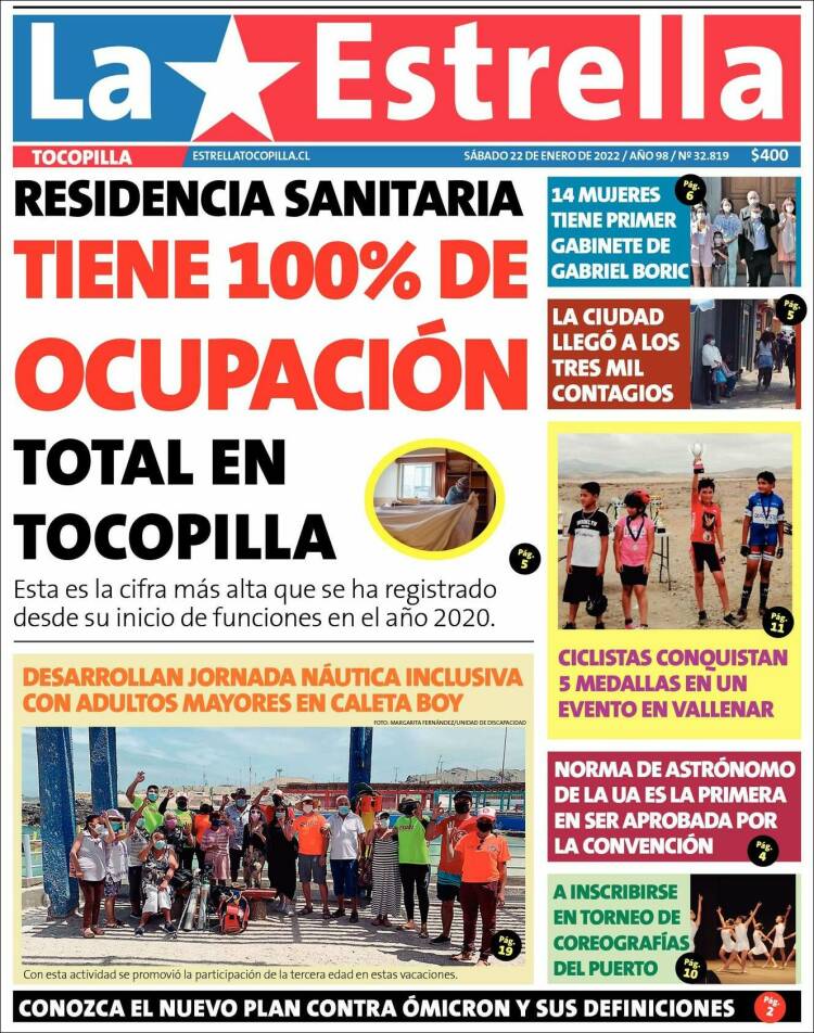 Portada de La Estrella de Tocopilla (Chile)