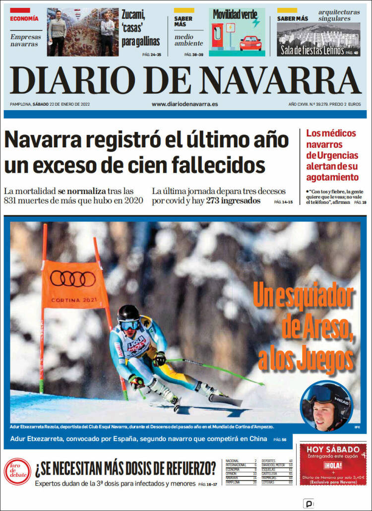 Portada de Diario de Navarra (España)