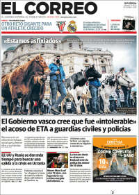 Portada de El Correo - Guipuzcoa (España)