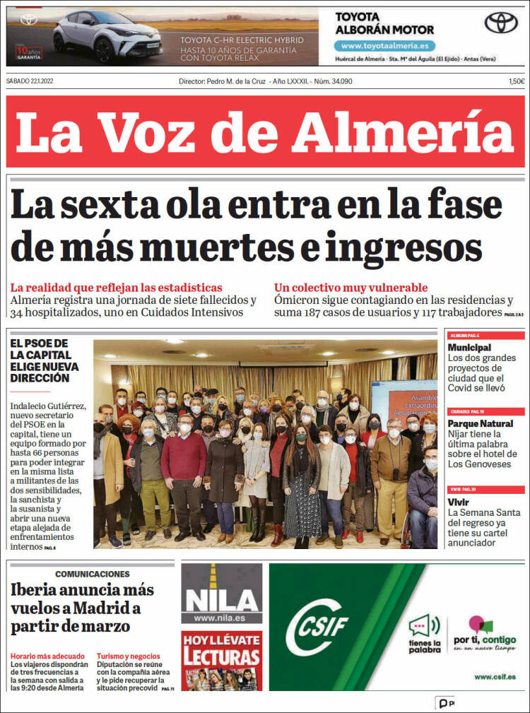 Portada de La Voz de Almería (España)