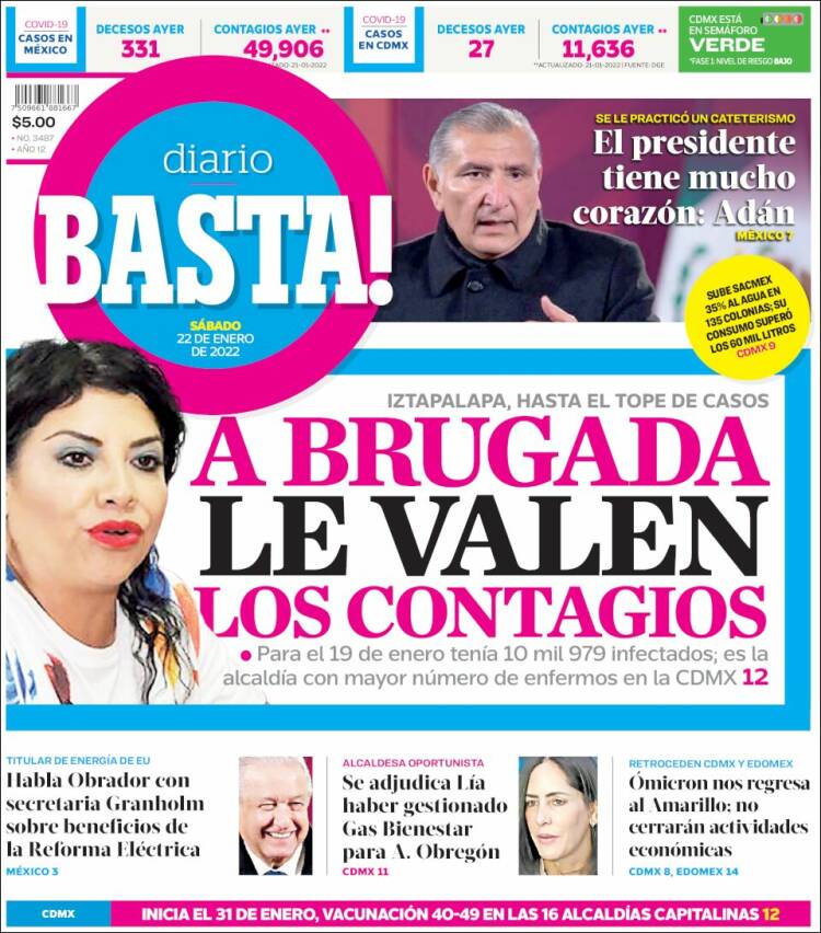 Portada de Diario Basta (M&eacute;xico)