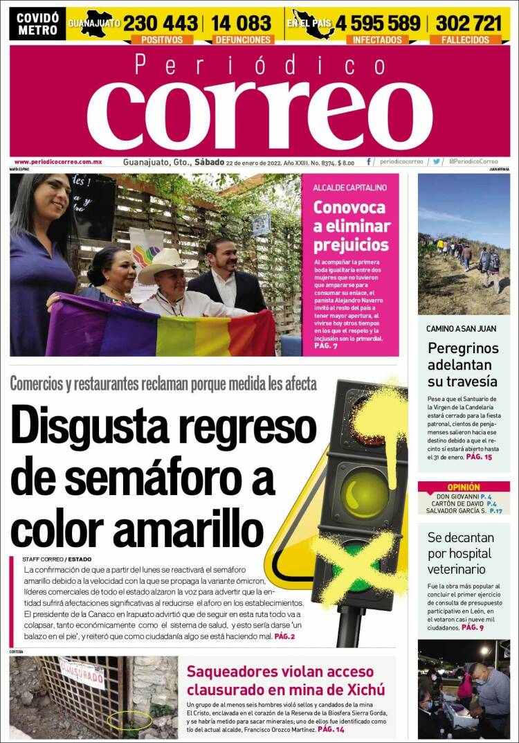 Portada de Correo - El diario del Estado de Guanajuato (M&eacute;xico)