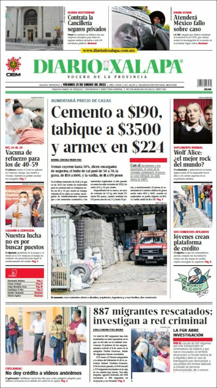 Portada de Diario de Xalapa (M&eacute;xico)