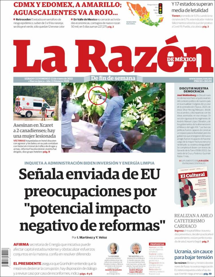 Portada de La Razón (M&eacute;xico)