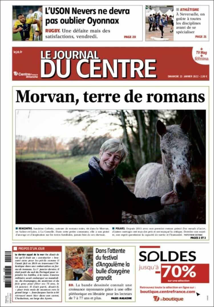 Portada de Le Journal du Centre (Francia)