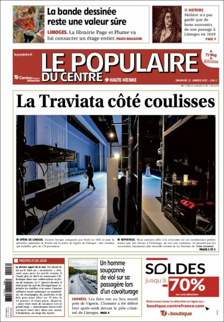 Portada de Le Populaire du Centre (Francia)