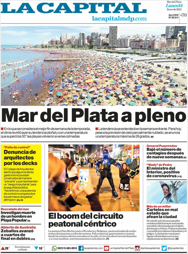 Portada de Diario La Capital - Mar del Plata (Argentina)