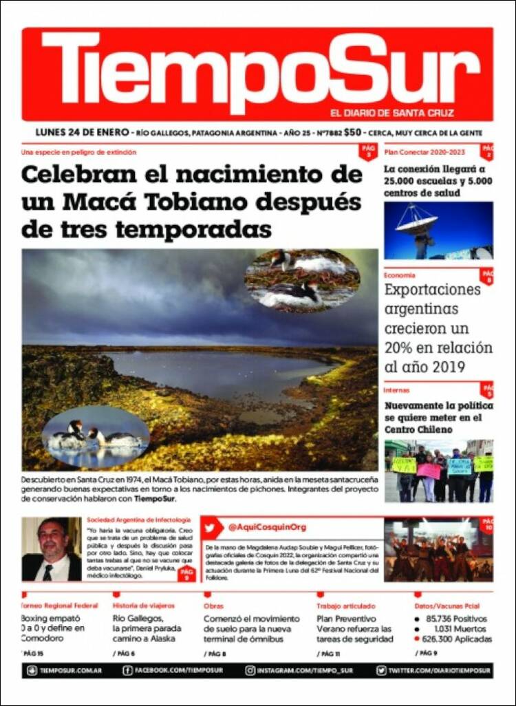 Portada de Tiempo Sur (Argentina)