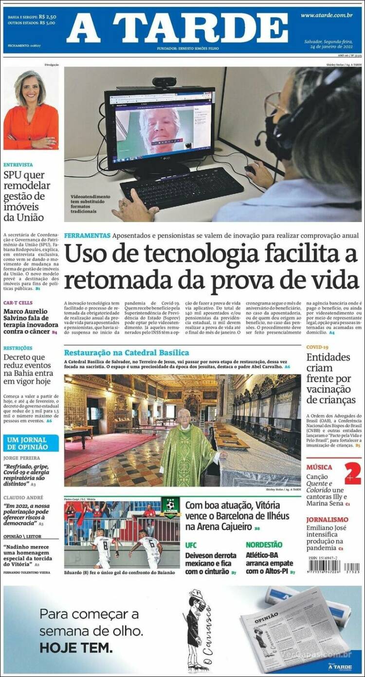 Portada de Diário A Tarde (Brasil)