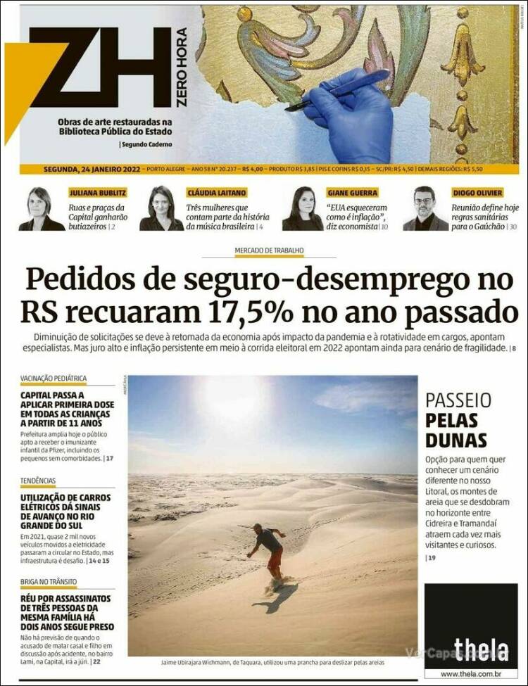 Portada de Zero Hora (Brasil)