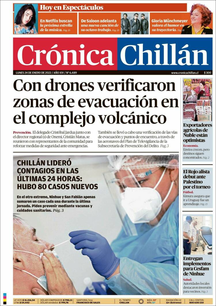 Portada de Crónica Chillán (Chile)