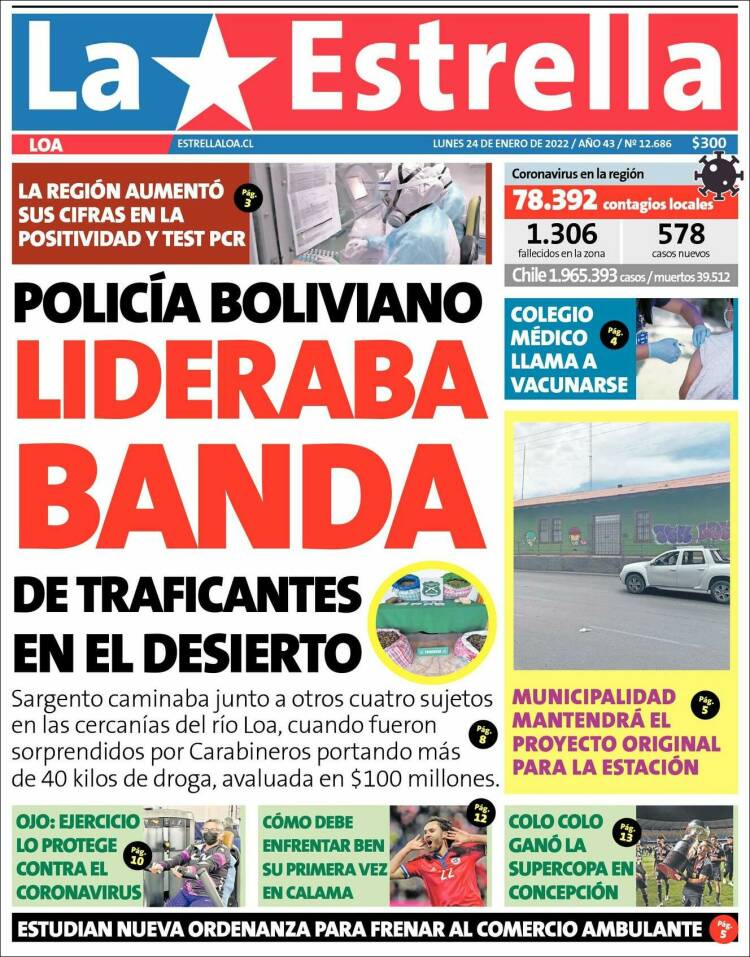 Portada de La Estrella de Loa (Chile)