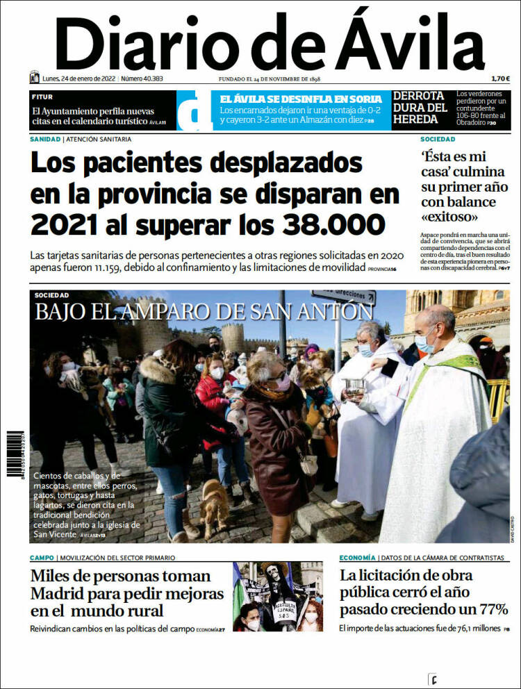 Portada de Diario de Ávila (Espa&ntilde;a)