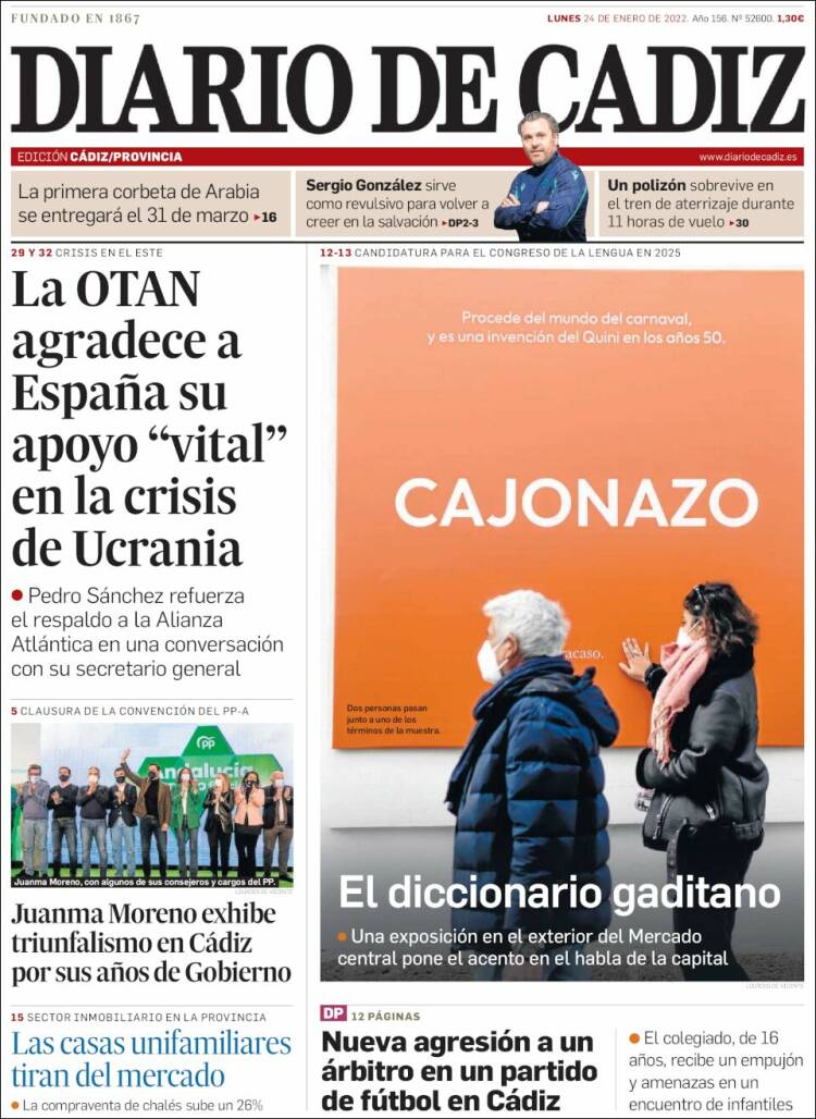 Portada de Diario de Cádiz (Espa&ntilde;a)