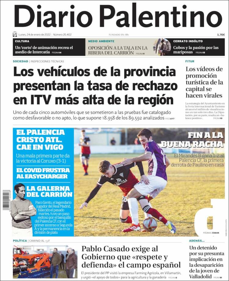 Portada de Diario Palentino (Espa&ntilde;a)