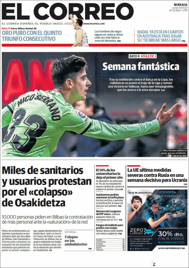 Portada de El Correo (Espa&ntilde;a)