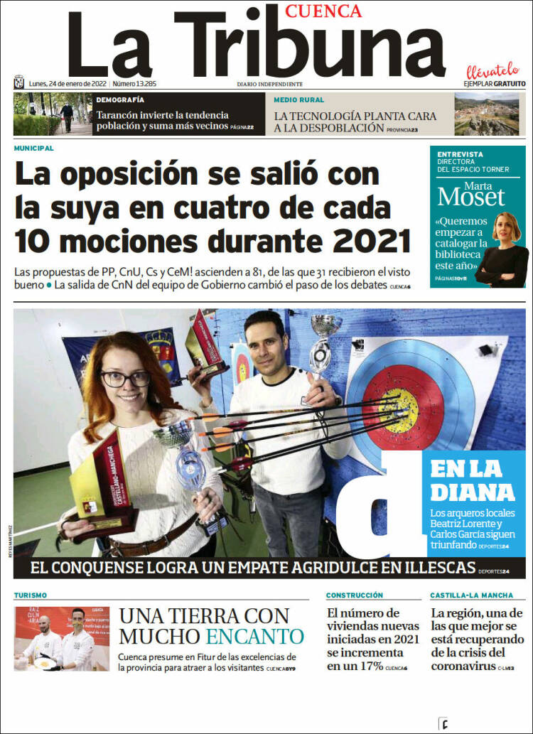 Portada de La Tribuna de Cuenca (Espa&ntilde;a)