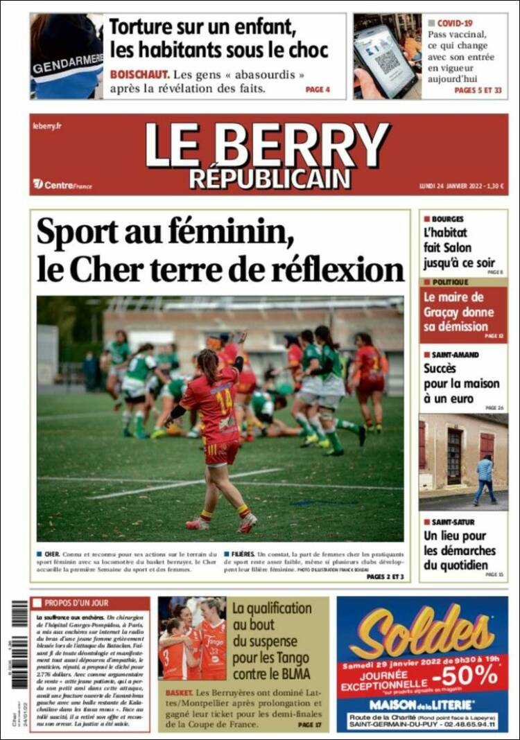 Portada de Berry Republicain (Francia)