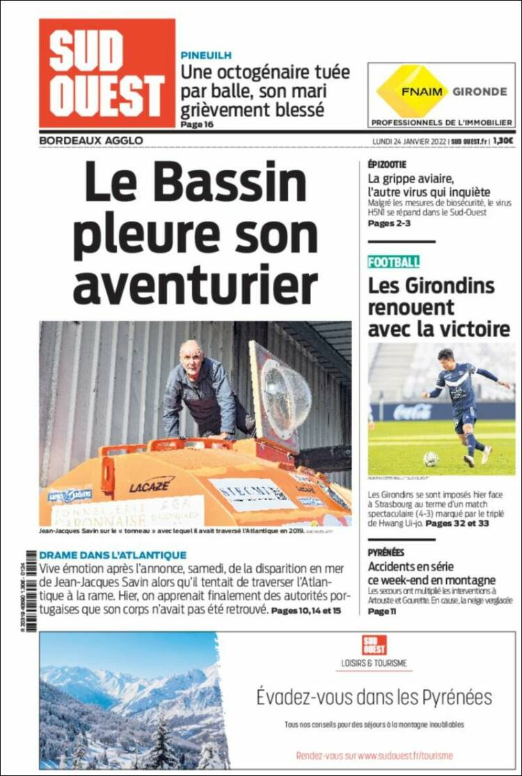 Portada de Sud Ouest (France)