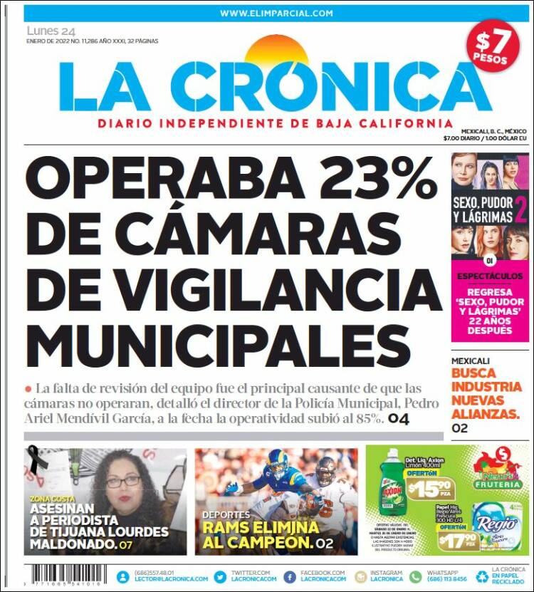 Portada de La Crónica de Baja California (M&eacute;xico)
