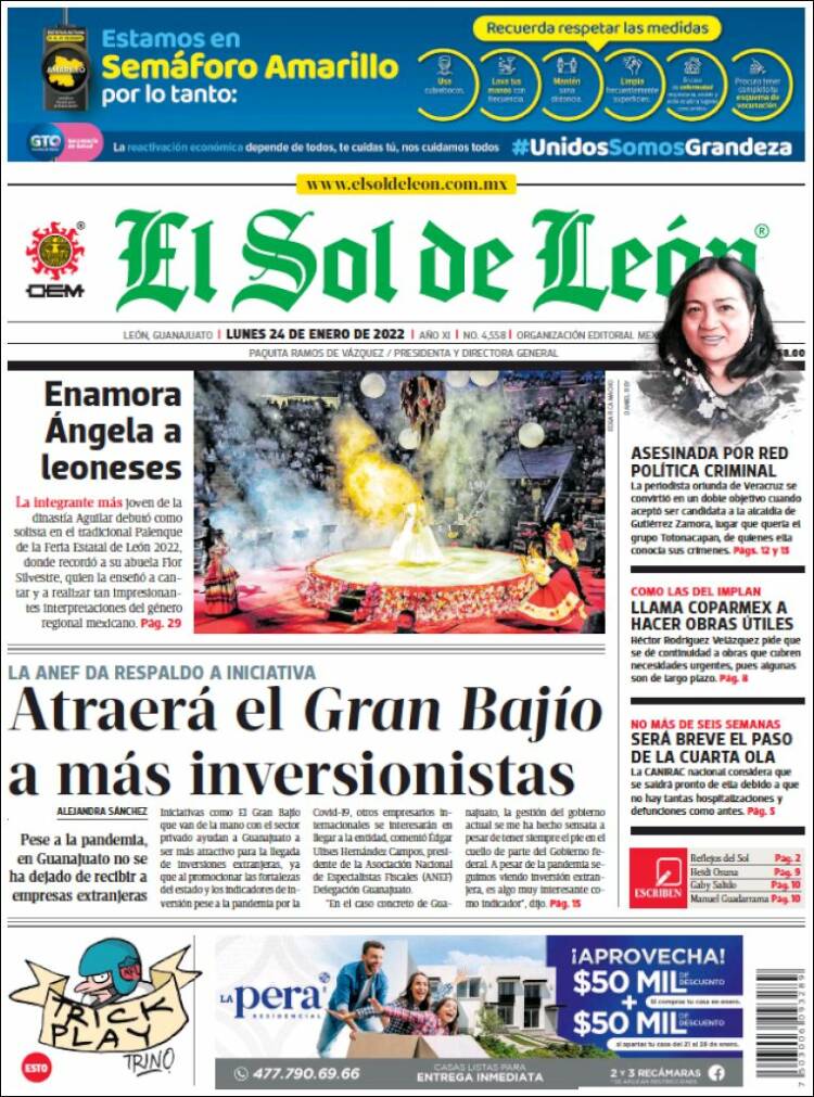 Portada de El Sol de León (M&eacute;xico)