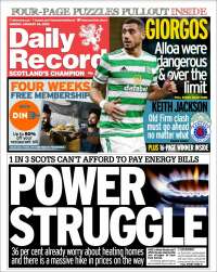 Portada de Daily Record (Reino Unido)